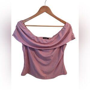 BTFBM Mauve Off-the-Shoulder Ribbed Top | XL | NWT